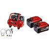 Einhell TE-AC 36/6/8 Li OF Set-Solo Compressore a batteria Power X-Change & 2x 18V 5,2Ah PXC-Twinpack due batterie da 5,2 Ah Power X-Change