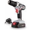 POWERPLUS POWER plus POWC1071 - Trapano avvitatore, batteria 20 V Li-ion, colore grigio