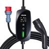 VEVOR Caricabatterie Portatile per Auto Elettriche Tipo 2, Colonnina Portatile Caricatore per Veicoli Elettrici Trifase Cavo Ricarica 8 m Spina CEE16 Schermo LCD, Stazione Ricarica per Auto Elettriche