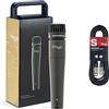 Stagg Microfono Professionale Dinamico Cardioide Sdm70 & Cavo Di Alta Qualita Xlrf A Xlrm Plug Microphone, 6 M, Nero