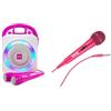 RockJam Macchina per karaoke RockJam disco party con due microfoni - Rosa, connessione Bluetooth e Aux, luci LED sincronizzate con la musica