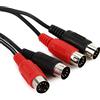 Hosa MID-202, Dual MIDI Cable, Dual 5-pin DIN to Same, 2 m