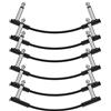 Donner Cavi Patch Piatto 15 cm per Pedale Effetti Chitarra, Jack Dia 6.35mm Cavetto per Strumenti Musicali TS Mono per Chitarra/Basso, Nero 6 Unità