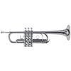 GEWA Roy Benson C-Trumpet TR-402CS (tromba versatile, con accordatura commutabile da Do a Sib, inclusa pratica custodia rettangolare a zaino), argentata.