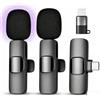 Qhot Microfono per cellulare Bluetooth senza fili Mini Lavalier microfono wireless con USB-C & Lightning - D95W 20251231