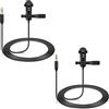weishan Confezione da 2 microfoni Lavalier compatibili con trasmettitori DJI Mic 2 e Rode Wireless Pro/Wireless GO 2/II, microfono indossabile omnidirezionale Lav da bavero per interviste Vlog, conferenze in