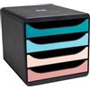 EXACOMPTA Cassettiera Big Box 4 cassetti multicolore Skandi Exacompta 310606D