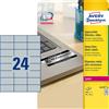 AVERY Poliestere adesivo L6133 argento 20fg A4 70x37mm (24et/fg) laser Avery L6133-20