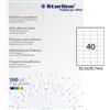 STARLINE Etichetta adesiva bianca 100fg A4 52,5x29,7mm (40et/fg) STARLINE X210ODC559