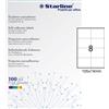 STARLINE Etichetta adesiva bianca 100fg A4 105x74mm (8et/fg) STARLINE X210ODC512