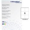 STARLINE Etichetta adesiva bianca 100fg A4 105x99mm (6et/fg) STARLINE X210ODC540