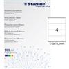 STARLINE Etichetta adesiva bianca 100fg A4 210x74,2mm (4et/fg) STARLINE X210ODC564