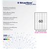 STARLINE Etichetta adesiva bianca 100fg A4 37,5x23,5mm (60et/fg) angoli tondi STARLINE X210ODA402