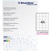 STARLINE Etichetta adesiva bianca 100fg A4 47,5x25,5mm (44et/fg) angoli tondi STARLINE X210ODA406