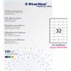 STARLINE Etichetta adesiva bianca 100fg A4 47,5x35mm (32et/fg) angoli tondi STARLINE X210ODA407