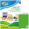 TICO Etichetta adesiva LP4F verde fluo 70fg A4 210x297mm (1et/fg) Tico LP4FV-210297
