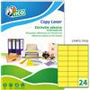 TICO Etichetta adesiva LP4F giallo fluo 70fg A4 70x36mm (24et/fg) Tico LP4FG-7036