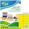 TICO Etichetta adesiva LP4C giallo opaco 70fg A4 105x48mm (12et/fg) Tico LP4CG-10548