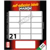 MARKIN Etichetta adesiva bianca 37x19mm (10fogli x 21etichette) Markin X11028