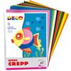 DECO GOMMA CREPP CONF. DA 10 FOGLI 20X30CM IN COLORI ASSORTITI DECO 04754