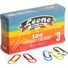 LEONE DELL'ERA SCATOLA 100 FERMAGLI COLORATI E METALLIZZATI N.3 MM28 LEONE COLOR FX103