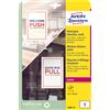 AVERY Adesivi per finestre in carta con pellicola 210x148mm 1adesivo/fg laser Avery L9002-10