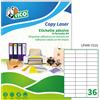 TICO Etichetta adesiva LP4W bianca 100fg A4 70x25mm (36et/fg) Laser Tico LP4W-7025
