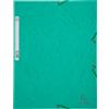 EXACOMPTA CARTELLA CON ELASTICO 24x32CM VERDE CARTONCINO LUSTRE' 425gr 55503E