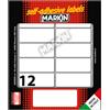 MARKIN Etichetta adesiva bianca 56x22mm (10fogli x 12etichette) Markin X10039