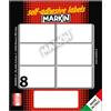 MARKIN Etichetta adesiva bianca 56x34mm (10fogli x 8etichette) Markin 10041