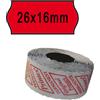 PRINTEX PACK 10 ROTOLI 1000 ETICH. 26x16mm ONDA ROSSO PERM. Printex 2616SFP7RS
