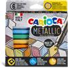 CARIOCA Scatola 6 Maxi Metallic pennarelli colori assortiti Carioca 43161