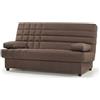 SHIITO Divano letto a 3 posti Clic Clac con contenitore interno e gambe in plastica colore nero modello Romeo colore cioccolato