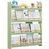 SONGMICS Libreria Montessoriana per Bambini, Scaffale per Giocattoli a 4 Ripiani, Libreria da Parete, Mobile per Cameretta Stanza dei Giochi, Verde Alloro e Naturale GKR014CE02