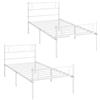 Yaheetech Set di 2 Struttura Letto Singolo in Metallo 90 x 200 cm Bianco | Ferro Battuto con Doghe, Testiera Elegante Moderno, Struttura Robusta, Supporto Stabile per Materasso, per Gemelli Ospiti