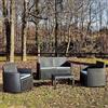 Dmora Set Salotto da Esterno Sassari Nero Antracite 4 Posti Un Tavolino, Salottino Outdoor Tavolo Tavolino