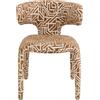 KARE Design sedia Tobi Maze, marrone, altezza seduta 47 cm | imbottitura comfortevole, senza braccioli, fantasia vivace, stile retró moderno, consegnato smontata