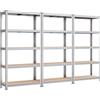 SONGMICS Scaffalatura a 5 Ripiani, Scaffale in Acciaio, Montaggio Rapido Senza Viti, per Utensili Strumenti in Garage, Magazzino, Portante 875 kg, 40 x 90 x 180 cm, Argento GLR040E03