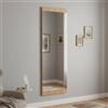 Dmora - Specchio Acamar, Specchiera, Articolo d'arredo a muro, Decorazione con specchio, 40x2h120 cm, Rovere