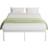 Novilla Rete Letto Matrimoniale 160x190 Struttura Letto Piattaforma, Supporto a Doghe in Acciaio, Base del Materasso, Montaggio Facile, Spazio di Archiviazione Sotto il Letto, Bianco