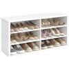 VASAGLE Panca Scarpiera, Scarpiera Ingresso, 6 Scomparti, Ripiani Regolabili, per Soggiorno Corridoio, 29,5 x 100 x 50 cm, Bianco Nuvola LSB036W01