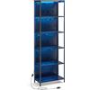 VASAGLE Scaffale a 6 Ripiani con Luce LED, Struttura in Acciaio | Libreria con Luci Dimmerabili, Portaoggetti, 60 x 30,3 x 178 cm, per Soggiorno, Nero Ebano e Nero Opaco, BARNET LLS120B57