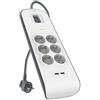 Belkin - Caricatore 2,4amp Usb Crg 6-outlet Surge Prot Stri-bianco / Grigio