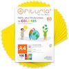 OFITURIA Fogli colorati, Confezione da 100 Fogli A4 80 g - Carta colorata per hobby creativi, stampante, scrapbooking - Fogli colorati (Giallo Vivace, 100 fogli)