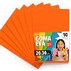 OFITURIA Fogli di Gomma Eva Colorata per Lavoretti Creativi, Fai-da-te, Progetti Scolastici, Scrapbooking, Decorazioni Artistiche e Biglietti 20x30cm (Arancione, 10 pz)
