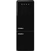 SMEG FAB38RBL6, Capacità netta totale 481 l, Rumorosità: 37 dB(A), Dispenser ghiaccio, 3 ripiani, Dimensioni: L 70,6 cm A 205 P 81,1 cm, Nero, Classe D
