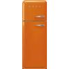 SMEG FRIGORIFERO DOPPIA PORTA SMEG FAB30LOR6, Capacità netta totale 294 l, Rumorosità: 34 dB(A), 3 ripiani, Dimensioni: L 60 cm A 172 P 76,8 cm, Arancione, Classe C