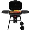 Barbecook Magnus Premium, barbecue a carbone con 2 tavoli laterali, nero, 85x64x110cm