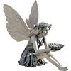 Design Toscano La fatina dei girasoli Mangiatoia per uccelli statua giardino, poliresina, pietra bicolore, 51 cm