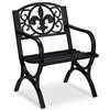 Relaxdays Sedia da Giardino Vintage, Sediolina Acciaio, Arredamento da Esterno, Design Antico, 85,5 x 60 x 56 cm, Nero